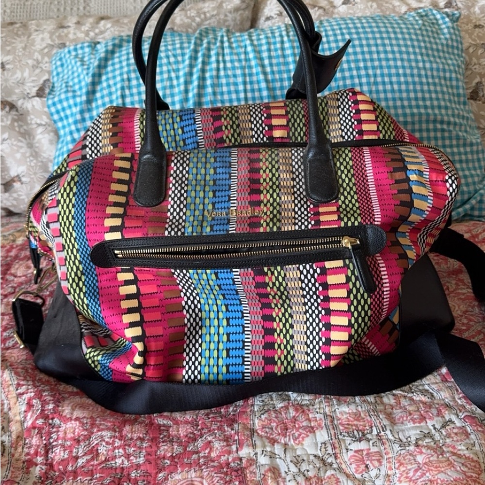 Vera Bradley Multicolor Striped Mosaic Travel Duffel
